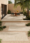 Carrelage effet pierre 2cm à poser sur plots - Elan beige Antidérapant 80x80