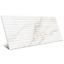Faïence murale décorative Firenze Wavy Gloss White 25x50 cm Brillant Argenta - vue du carreau