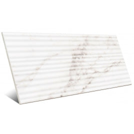 Faïence murale décorative Firenze Wavy Gloss White 25x50 cm Brillant Argenta - vue du carreau