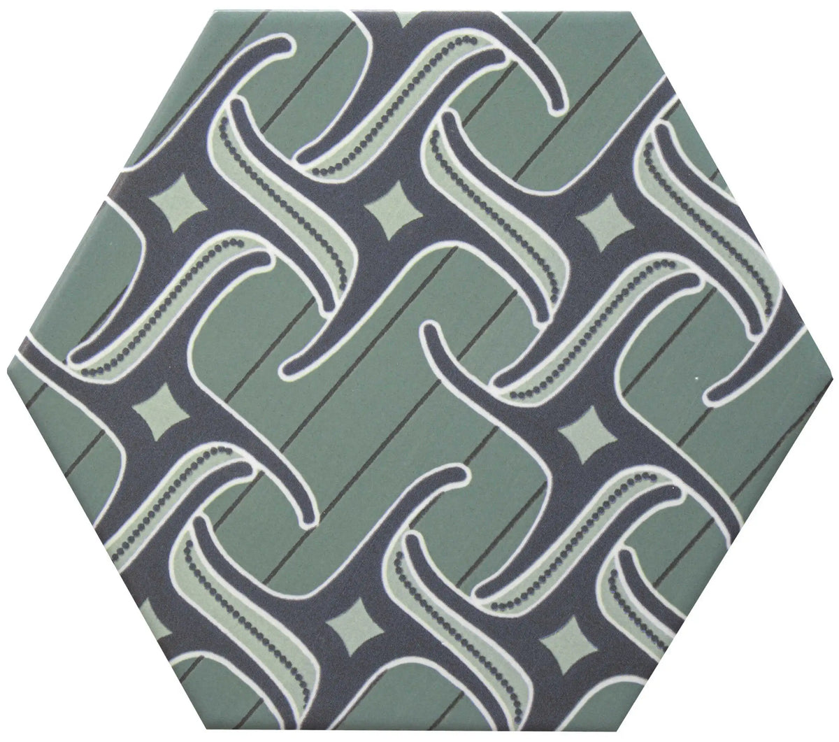 Carrelage effet hexagonal Good Vibes Décor 4 14x16 cm – vue du carreau