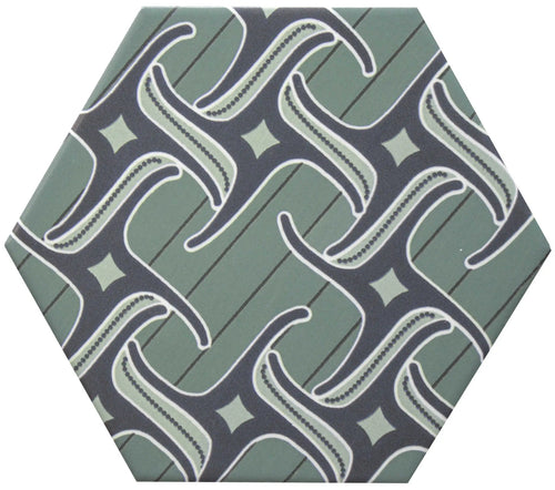 Carrelage effet hexagonal Good Vibes Décor 4 14x16 cm – vue du carreau