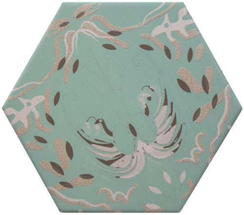 Carrelage effet hexagonal Good Vibes Décor 5 14x16 cm – vue du carreau