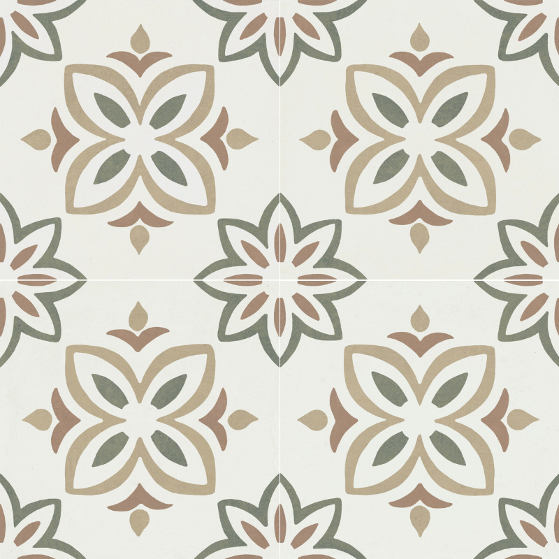 Carrelage imitation ciment PROVENZA GREEN BLOOM 22X22