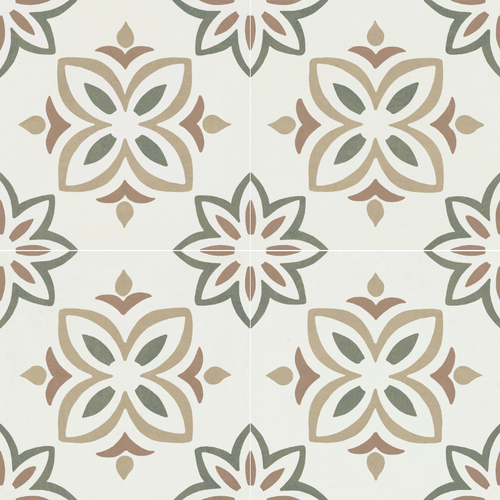Carrelage imitation ciment PROVENZA GREEN BLOOM 22X22