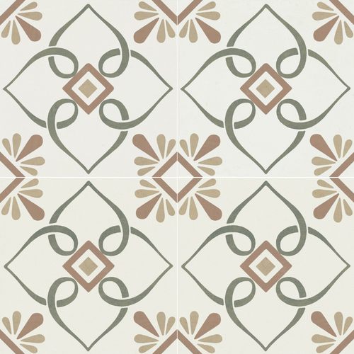 Carrelage imitation ciment PROVENZA GREEN PETALS 22X22