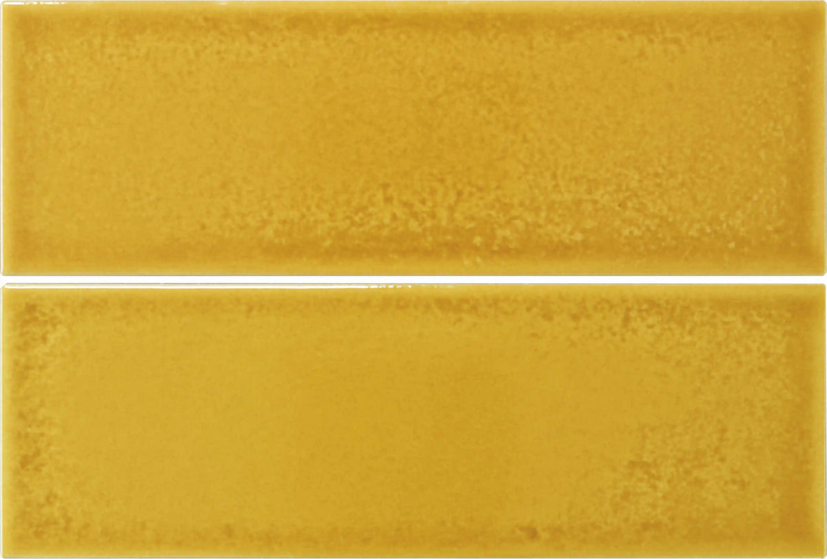 Faïence effet relief Hawaii Jaune antique 7,5x22,5 cm – vue du carreau