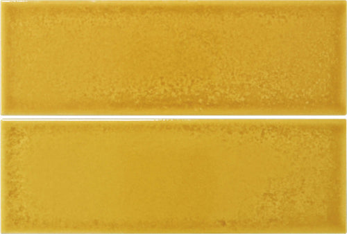 Faïence effet relief Hawaii Jaune antique 7,5x22,5 cm – vue du carreau