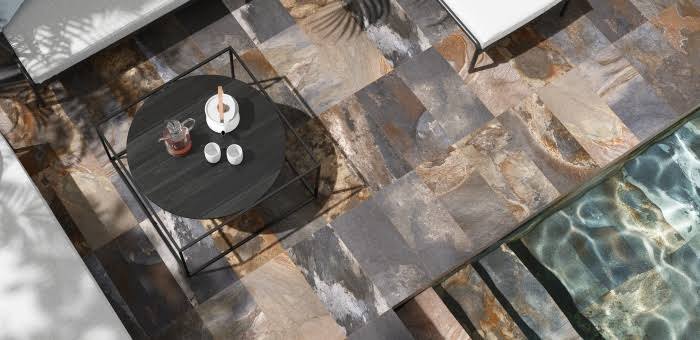 Carrelage extérieur effet pierre Biltmore Multicolor 30x60 cm