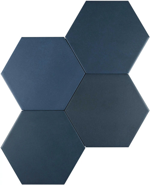 Carrelage effet hexagonal Karma Blue 14x16 cm – vue du carreau