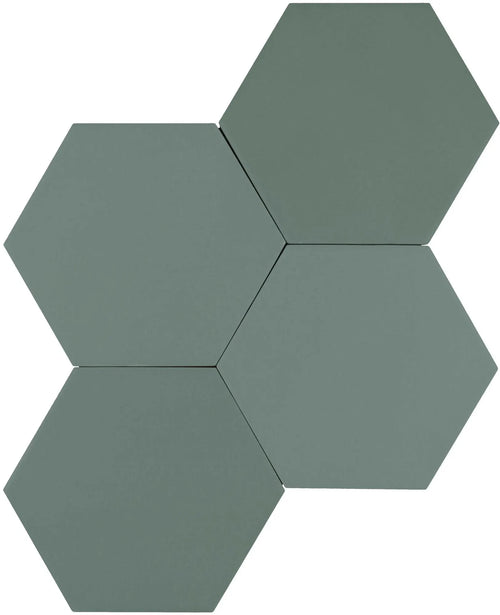 Carrelage effet hexagonal Karma Vert 14x16 cm – vue du carreau