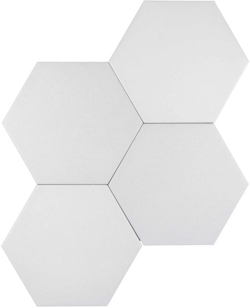 Carrelage effet hexagonal Karma Blanc 14x16 cm – vue du carreau