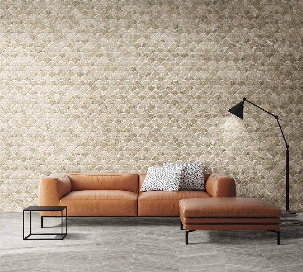 Carrelage écaille Scale Stone White 30,7x30,7 cm