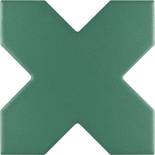 Carreau New York Cross Vert 13,6 × 13,6 cm, finition mate