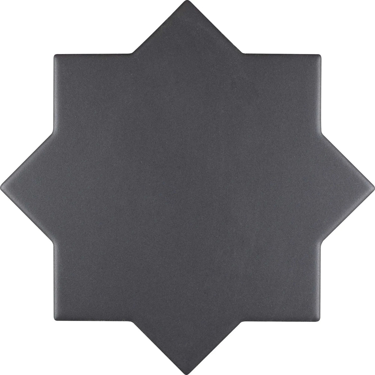 Carreau New York Star Noir 13,6 × 13,6 cm, finition mate