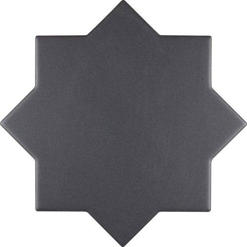 Carreau New York Star Noir 13,6 × 13,6 cm, finition mate