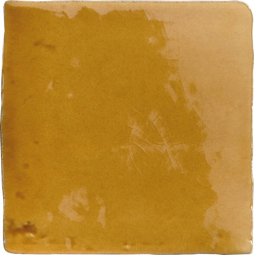 Faïence effet craquelé Provenza Jaune 10x10 cm – vue du carreau