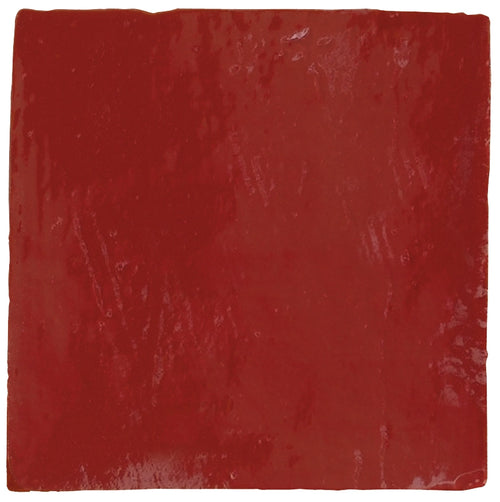 Faïence effet craquelé Provenza Rouge ancien 13x13 cm – vue du carreau