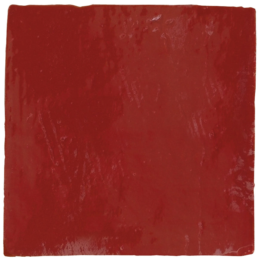 Faïence effet craquelé Provenza Rouge ancien 13x13 cm