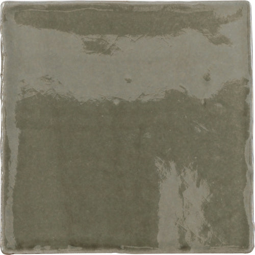 Faïence effet craquelé Provenza Vert algue 10x10 cm – vue du carreau