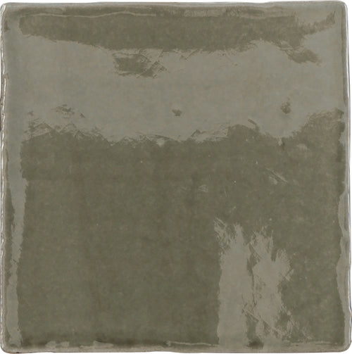 Faïence effet craquelé Provenza Vert algue 13x13 cm – vue du carreau
