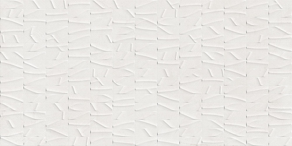 Carrelage mural effet béton et ciment Le Resine Relievo Bianco 61x122,2 cm