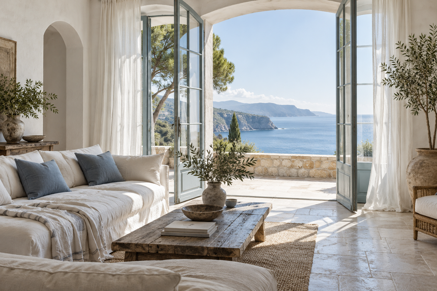Lumière naturelle dans un intérieur bord de mer