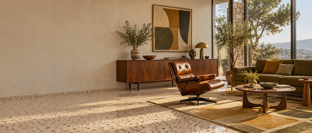 Ambiance intérieure style mid-century