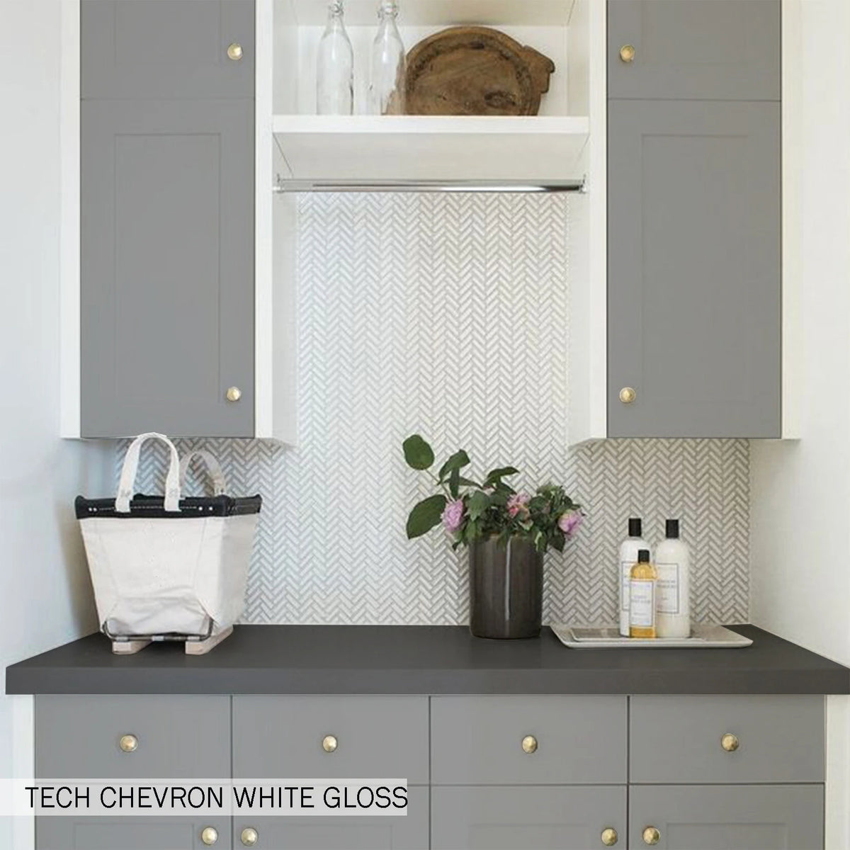 Mosaïque Mallas CHEVRON WHITE 28,3x27,7 cm