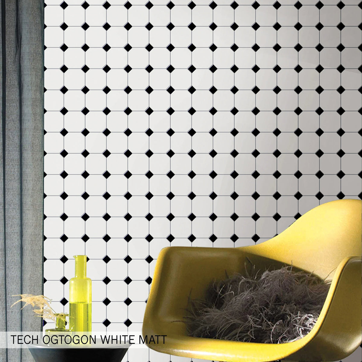 Mosaïque Mallas OCTAGON WHITE MATT 29,5x29,5 cm
