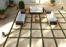 Dalle effet pierre Colosseo Plus Beige 2 cm 90x90 cm - mise en situation