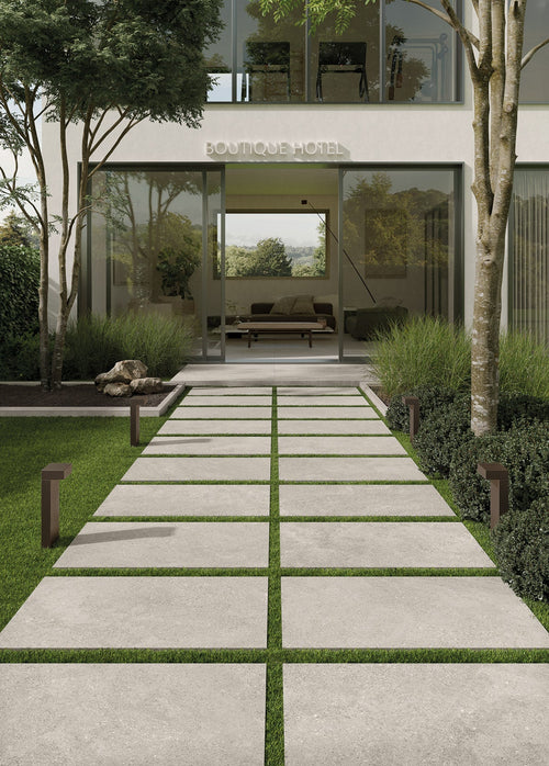 Dalle effet pierre Eterea Perla 2 cm 61x122 cm - mise en situation