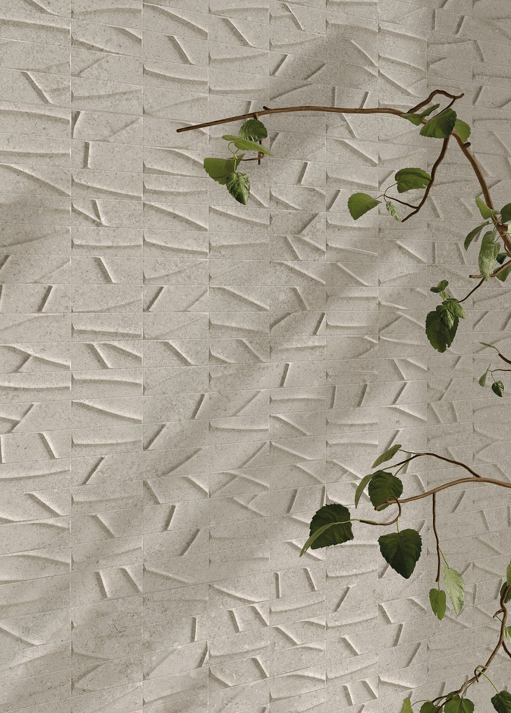 Décor mural effet pierre Eterea Relievo Avorio 61x122,2 cm