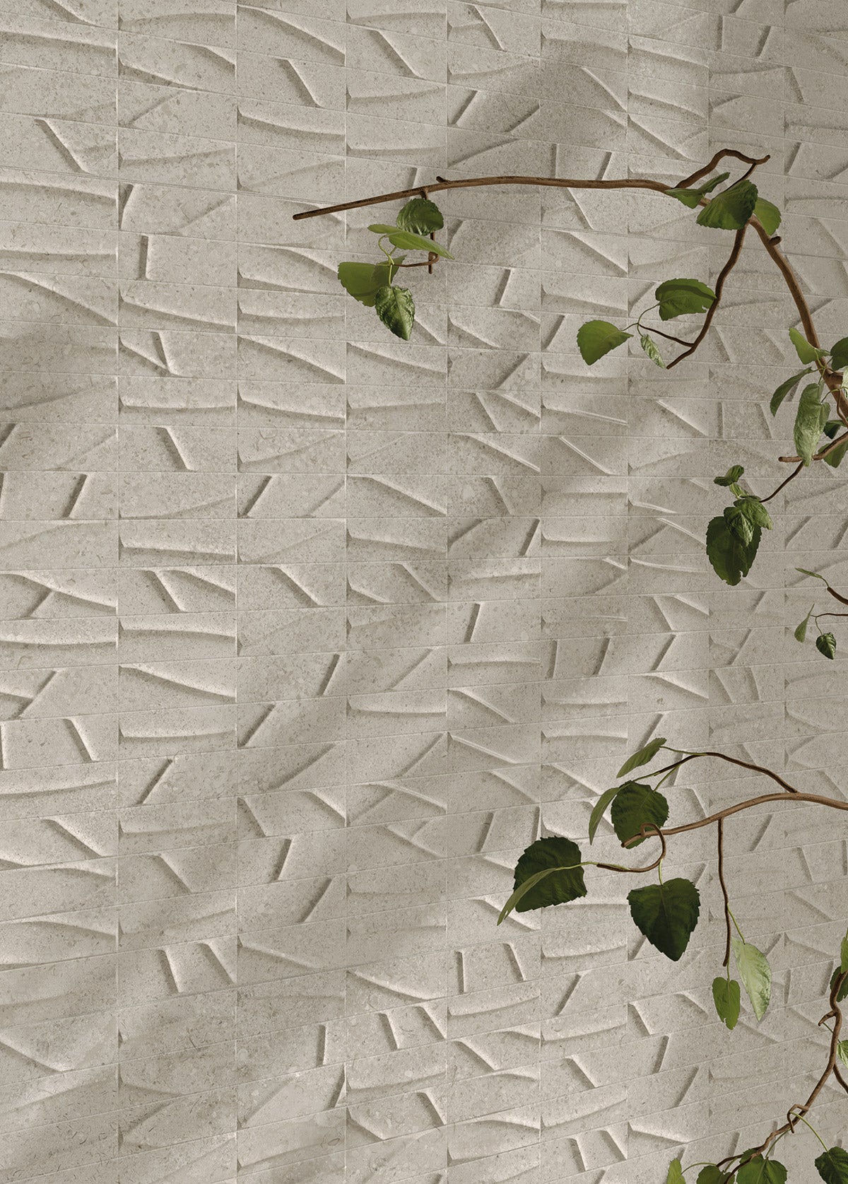 Décor mural effet pierre Eterea Relievo Avorio 61x122,2 cm - mise en situation