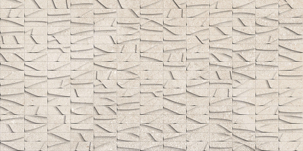 Décor mural effet pierre Eterea Relievo Avorio 61x122,2 cm