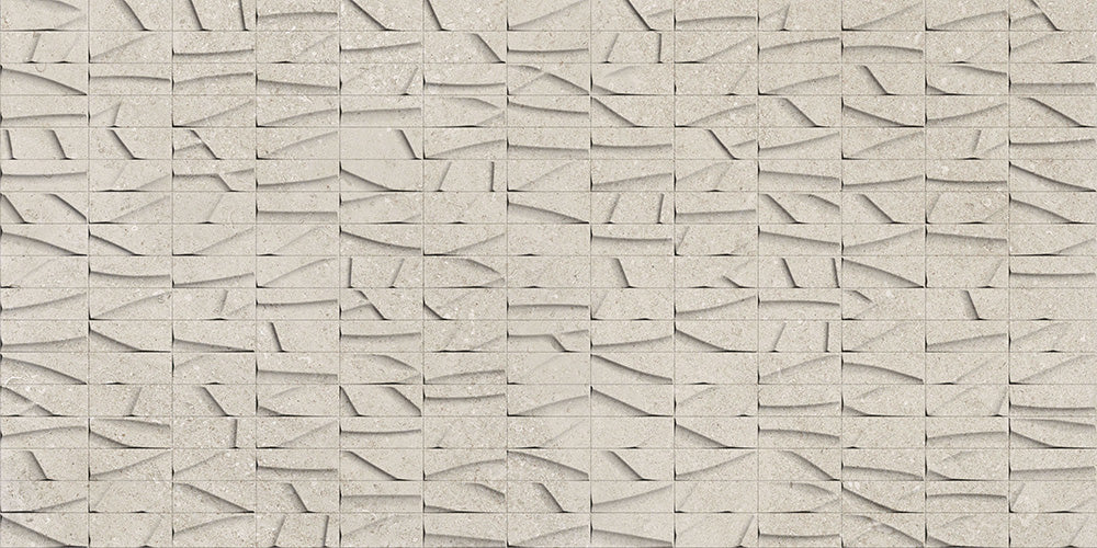 Décor mural effet pierre Eterea Relievo Perla 61x122,2 cm