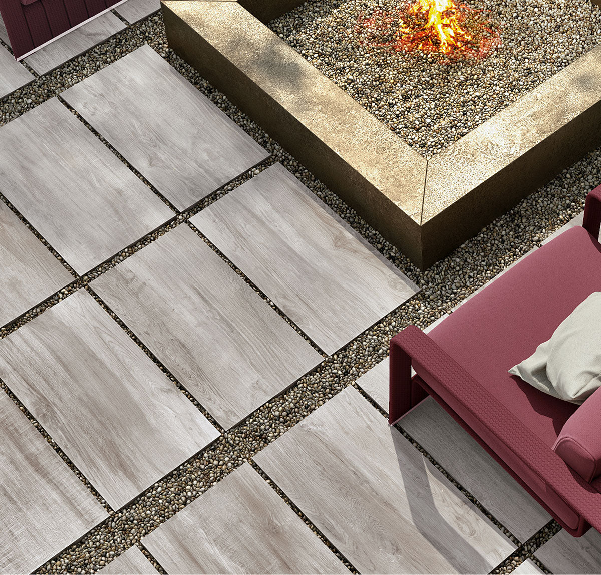 Carrelage effet bois North Wind Grey 20,2x122,2 cm - mise en situation