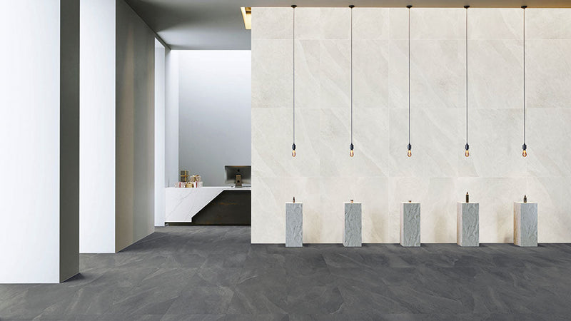 Carrelage effet pierre Slash Dark Grey 61x61 cm