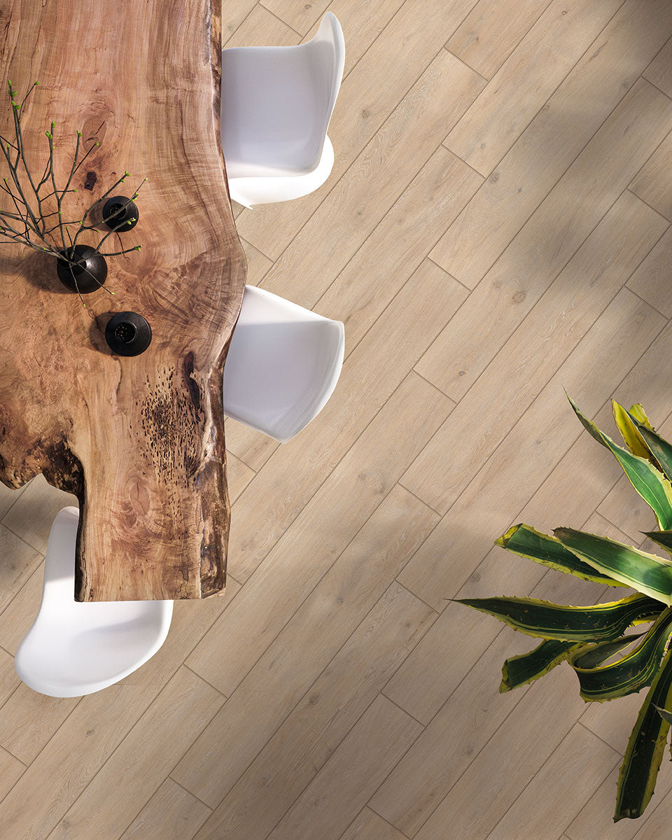 Carrelage effet bois Woodland Decapè Miele 30,4x122,2 cm - mise en situation