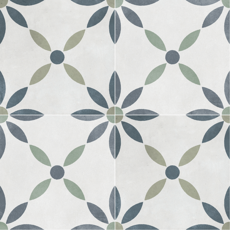 Carrelage floral Havana White Flower 22,3x22,3 cm