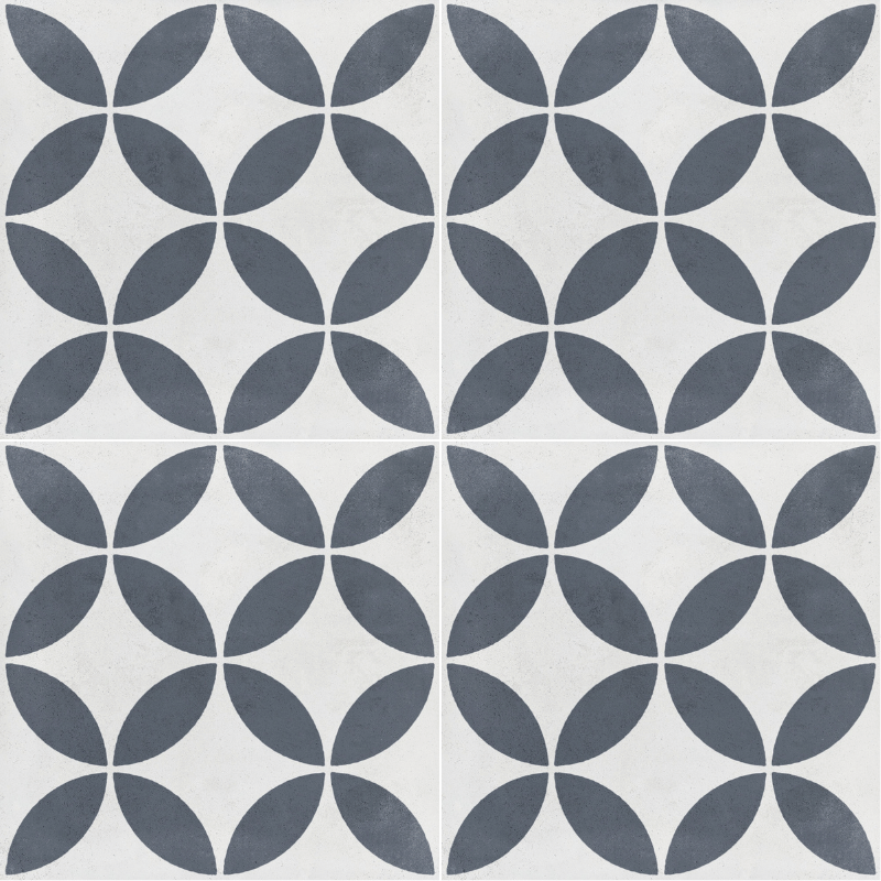 Carrelage graphique Havana White Petals 22,3x22,3 cm