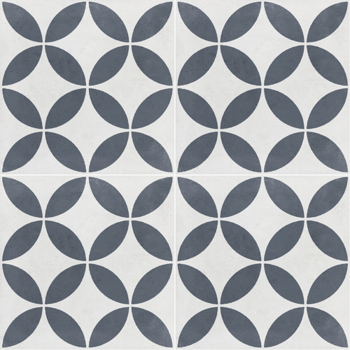 Carrelage graphique Havana White Petals 22,3x22,3 cm